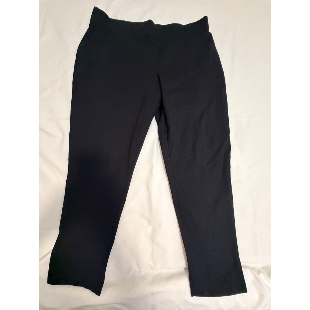 Jones New York Black Ponte Pull On Pants Womens 3X Straight Leg Stretch Trousers